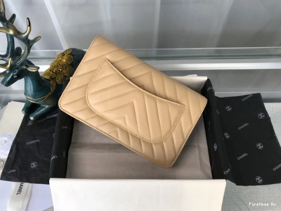 Firstbag Ru Silver Gold Bag CHANEL Hardware  Flap  With Lambskin 0716